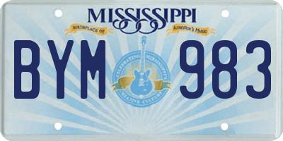 MS license plate BYM983