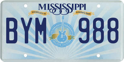 MS license plate BYM988