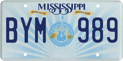MS license plate BYM989
