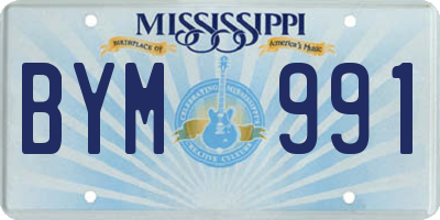 MS license plate BYM991
