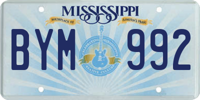MS license plate BYM992
