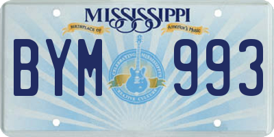 MS license plate BYM993