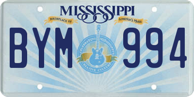 MS license plate BYM994