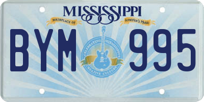 MS license plate BYM995