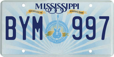 MS license plate BYM997