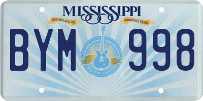 MS license plate BYM998