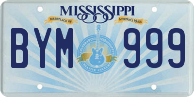 MS license plate BYM999