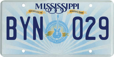 MS license plate BYN029