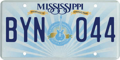 MS license plate BYN044