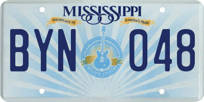 MS license plate BYN048