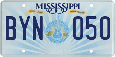 MS license plate BYN050