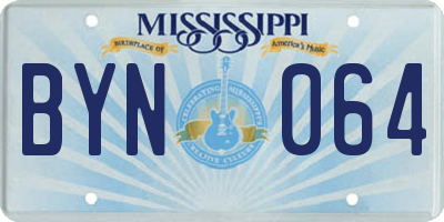 MS license plate BYN064