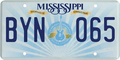 MS license plate BYN065