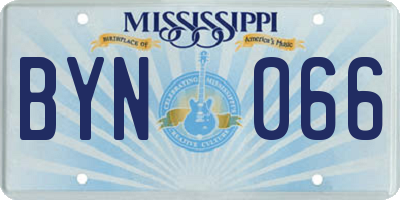 MS license plate BYN066