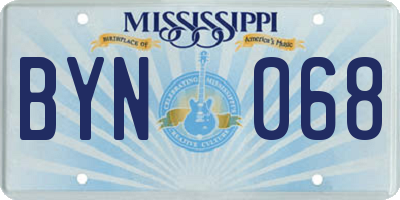 MS license plate BYN068