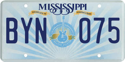 MS license plate BYN075