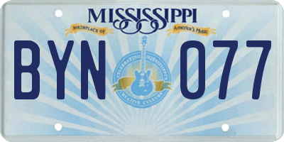 MS license plate BYN077
