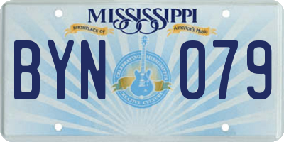 MS license plate BYN079