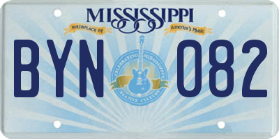 MS license plate BYN082