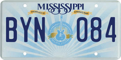 MS license plate BYN084