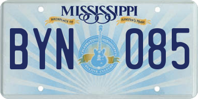MS license plate BYN085