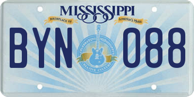 MS license plate BYN088