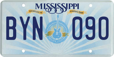 MS license plate BYN090