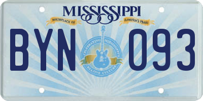 MS license plate BYN093