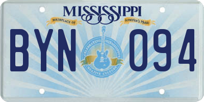 MS license plate BYN094