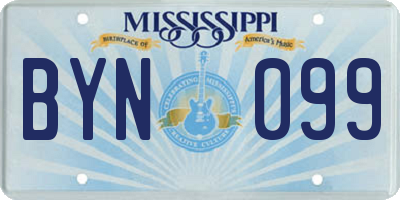 MS license plate BYN099