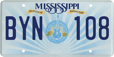 MS license plate BYN108
