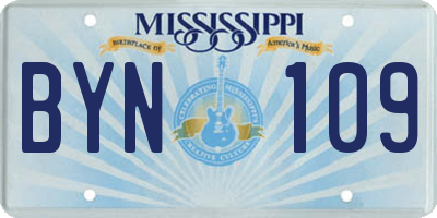 MS license plate BYN109