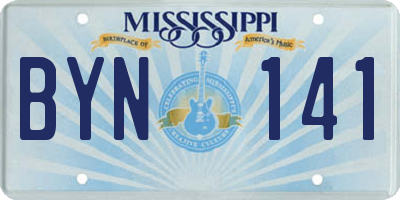 MS license plate BYN141