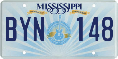 MS license plate BYN148
