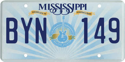 MS license plate BYN149