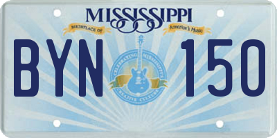 MS license plate BYN150