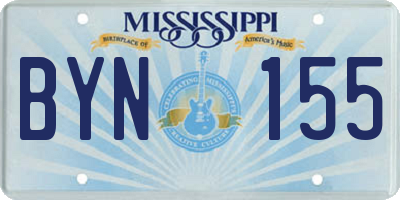 MS license plate BYN155