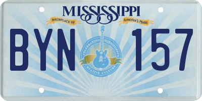 MS license plate BYN157