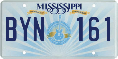 MS license plate BYN161