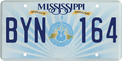 MS license plate BYN164
