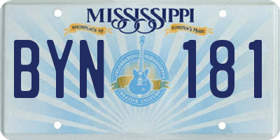 MS license plate BYN181