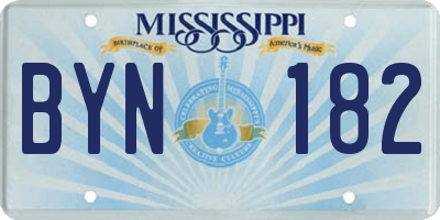 MS license plate BYN182