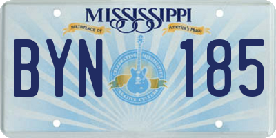 MS license plate BYN185