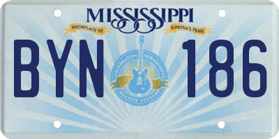 MS license plate BYN186