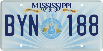 MS license plate BYN188