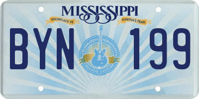 MS license plate BYN199