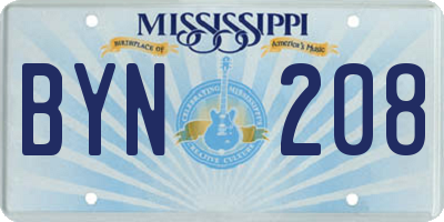 MS license plate BYN208