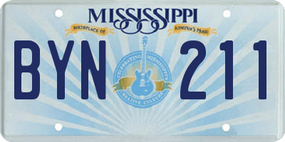 MS license plate BYN211