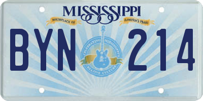 MS license plate BYN214