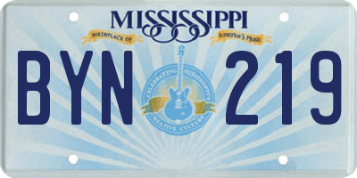 MS license plate BYN219
